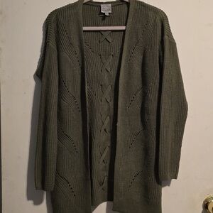 Elegant Olive Cardigan Sweater